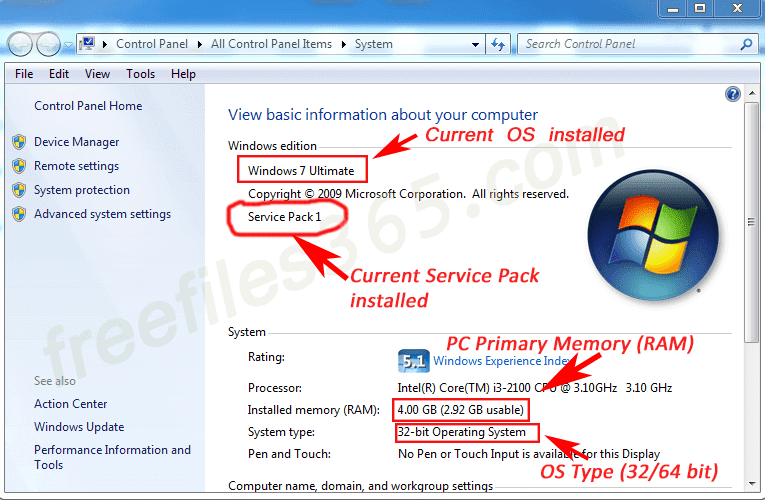 View System Informations on Windows on